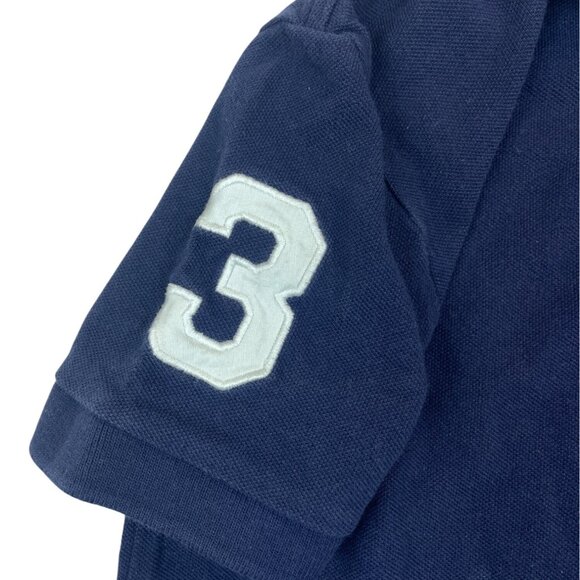 Polo Ralph Lauren Kids Navy Polo Shirt With White Pony Logo & 3 Patch Size 7 - Picture 5 of 8